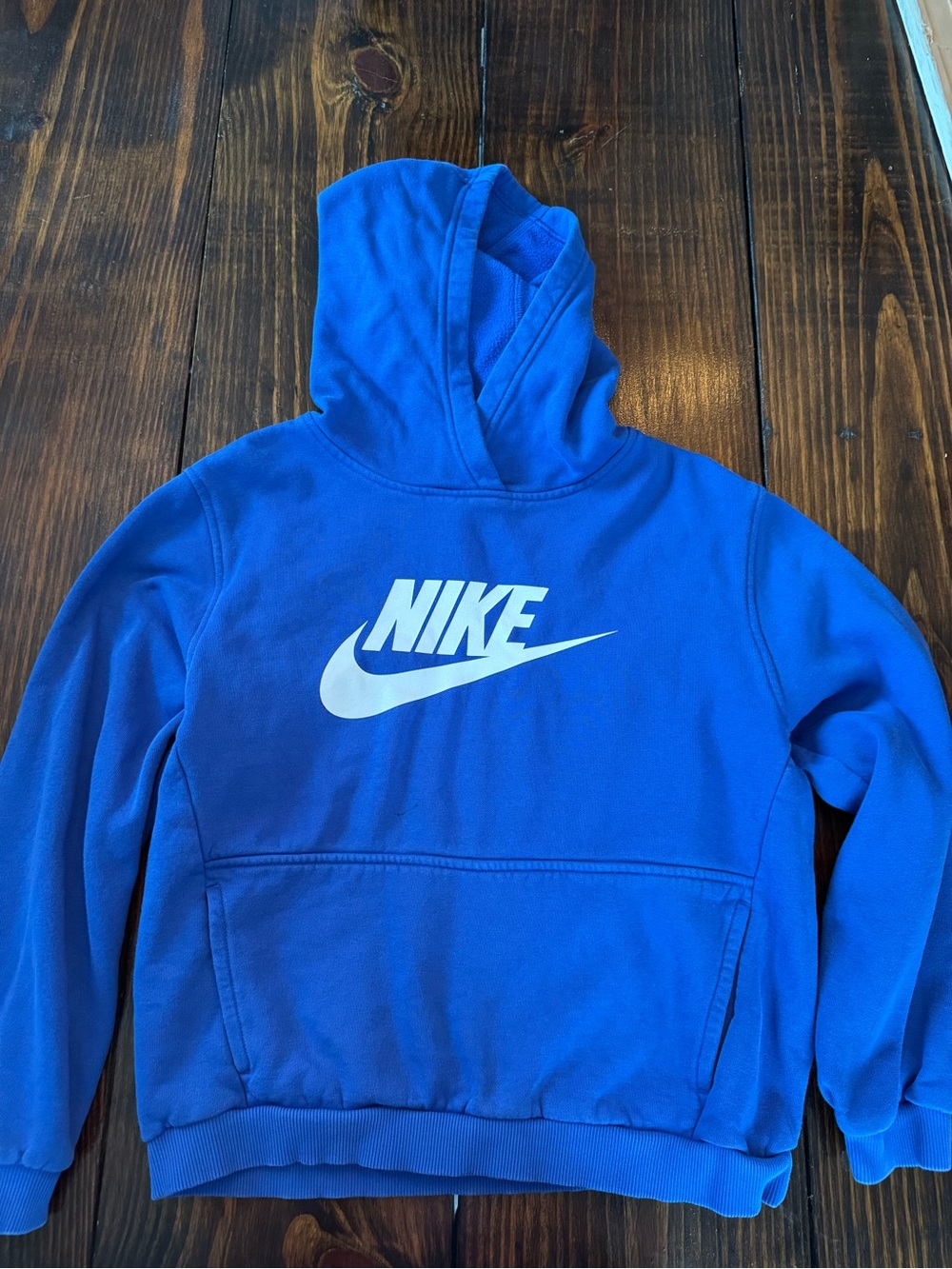 Nike Blue Hoodie with White Logo